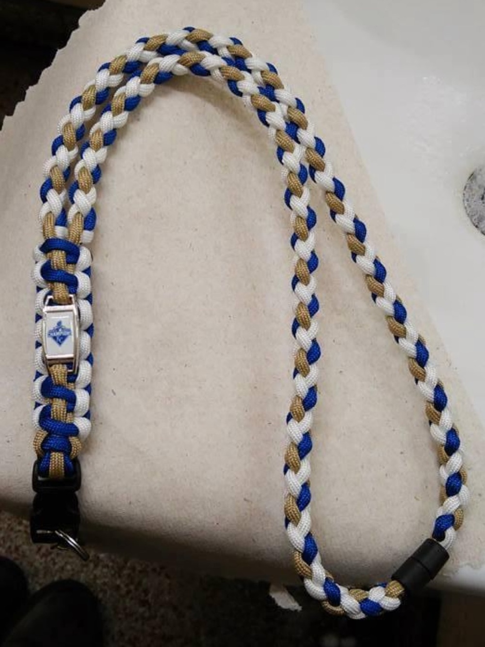 KC ROYALS 2015 WORLD SERIES CHAMPS Blue, White & Gold Braided Paracord Lanyard